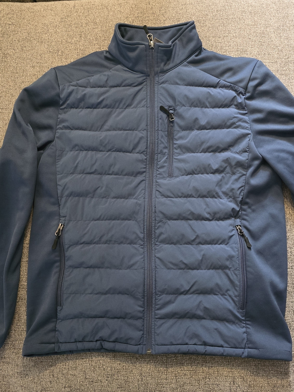 32 Degrees Men's Quilted Puffer Jacket in Navy Blue